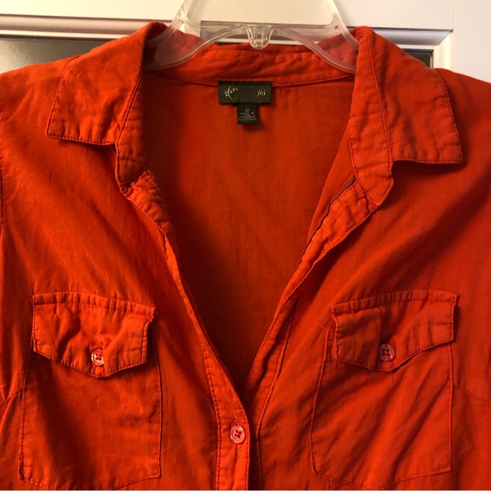 Anthropologie Fri size 12 red button down shirt